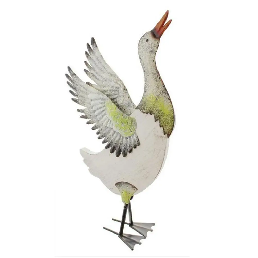

Metal Wooden Duck Garden Statue Outdoor Colorful Duck Decor Yard Art Sculpture Garden And Courtyard Decoration Housewarming Gift