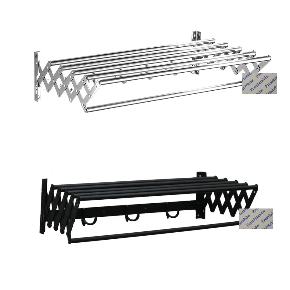 Stainless Steel Matte Black Wall Mount Pull Retractable Fold