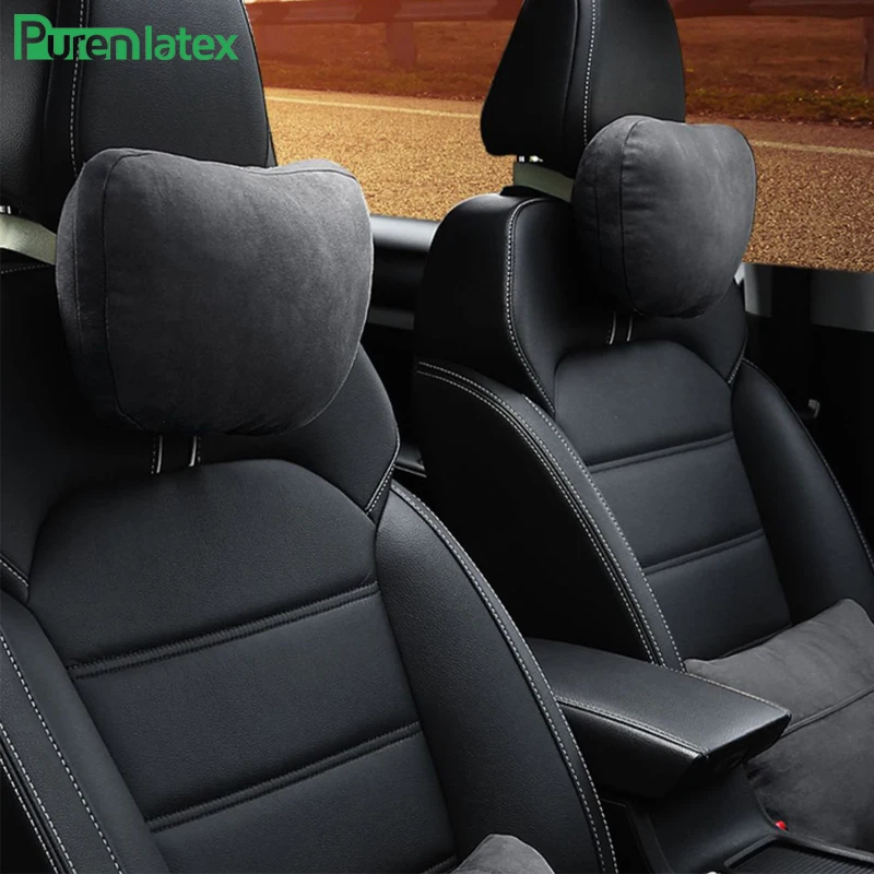 

PurenLatex к автомобильному подголовнику бархат Авто Подушка для автомобиля защиты шеи шейки ортопедические 3D вождения с медленным восстановлением формы и облегчить боль