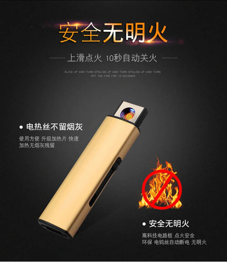 Оригинальность Windbreak Электроника usb зарядка Зажигалка двухсторонний точечный детектор дыма