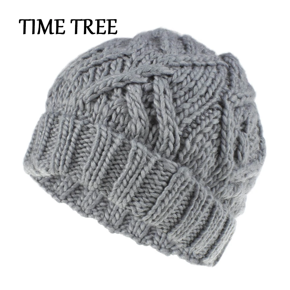 TIME TREE 2020 шерстяная зимняя шапка женская однотонная утолщенная Шерстяная Вязаная
