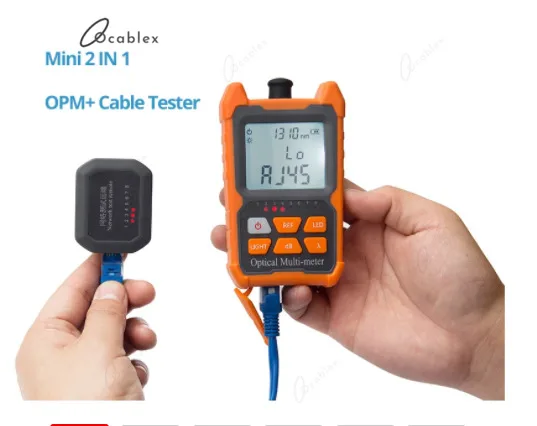 

Ftth 2-in-1 Handheld Fiber Mini Optical Power Meter -70+6 DBm With Network Cable Test Function