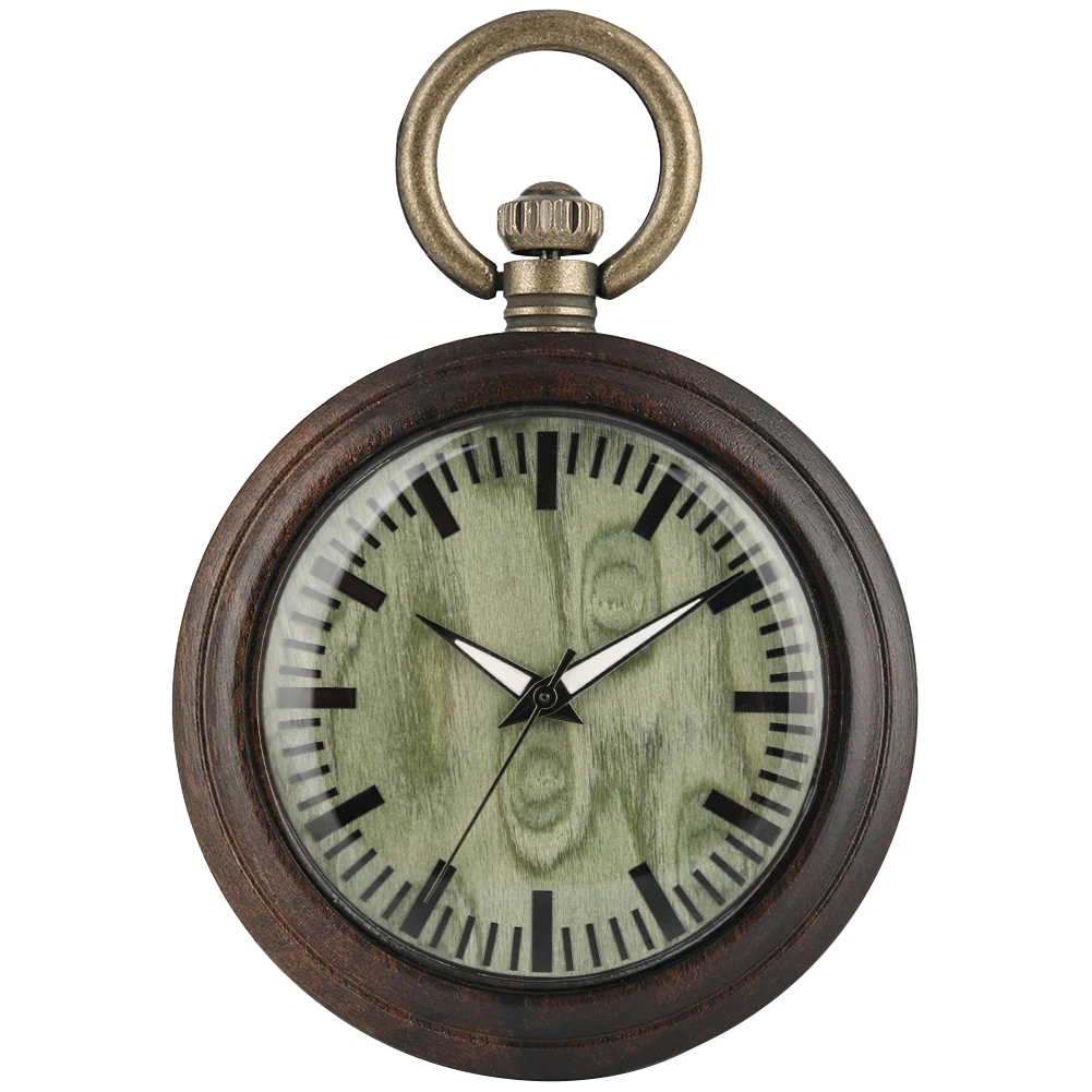 Часы с подвеской ожерелье часы зеленым циферблатом чехол из Эбенового дерева