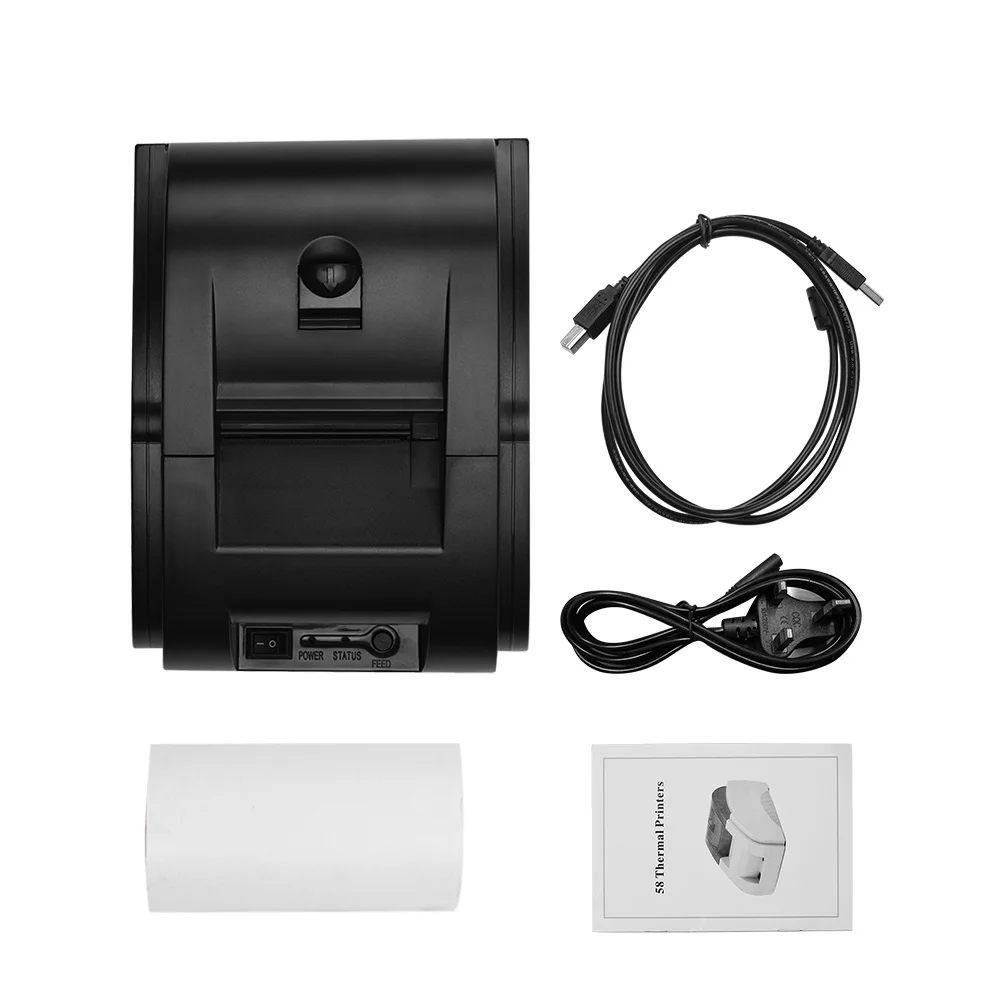 58 мм USB Прямой Термальный чековый принтер с прозрачной печатью Совместимость ESC/POS