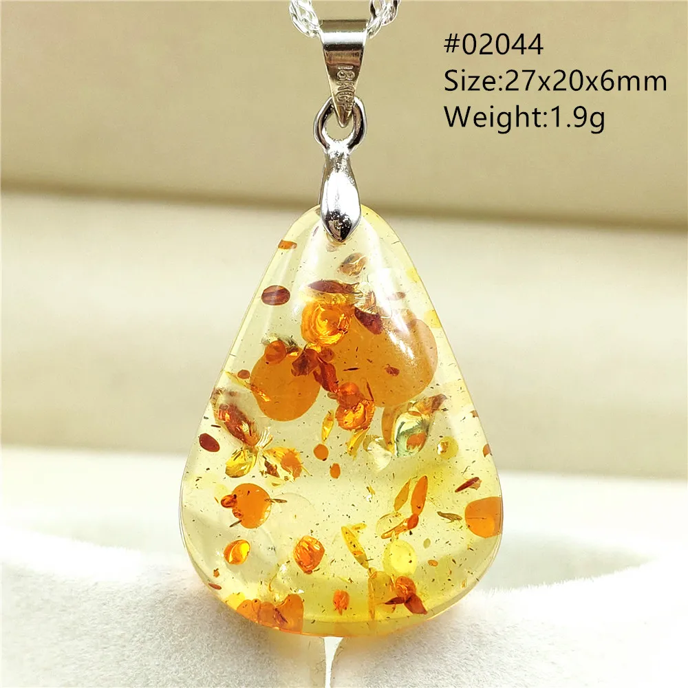 Ожерелье из натурального жёлтого пьелысового янтаря подвеска в виде цветка