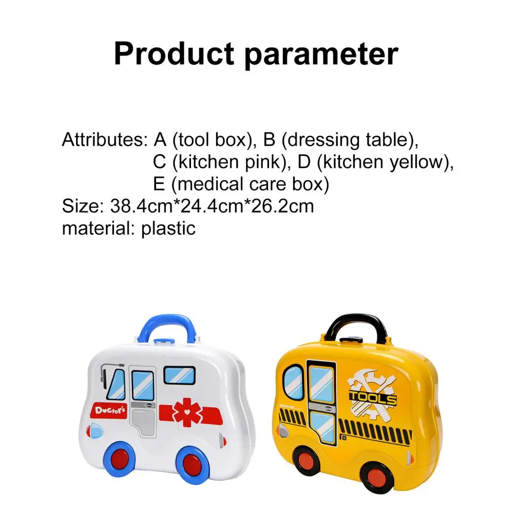 

1set Tool Toys Pretend Play Toy Bus Shape Practical Ability Plastic Beauty Accessories Pretend Play Toy for Parents