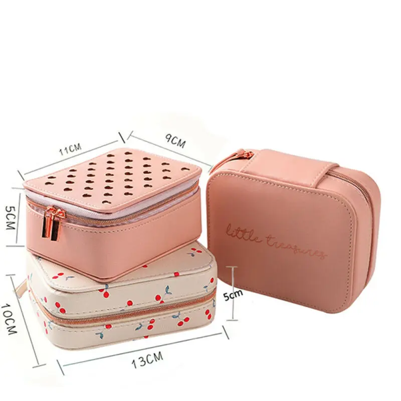 

Women Portable Earring Ring Jewelry Display Storage Box Case Organizer Holder