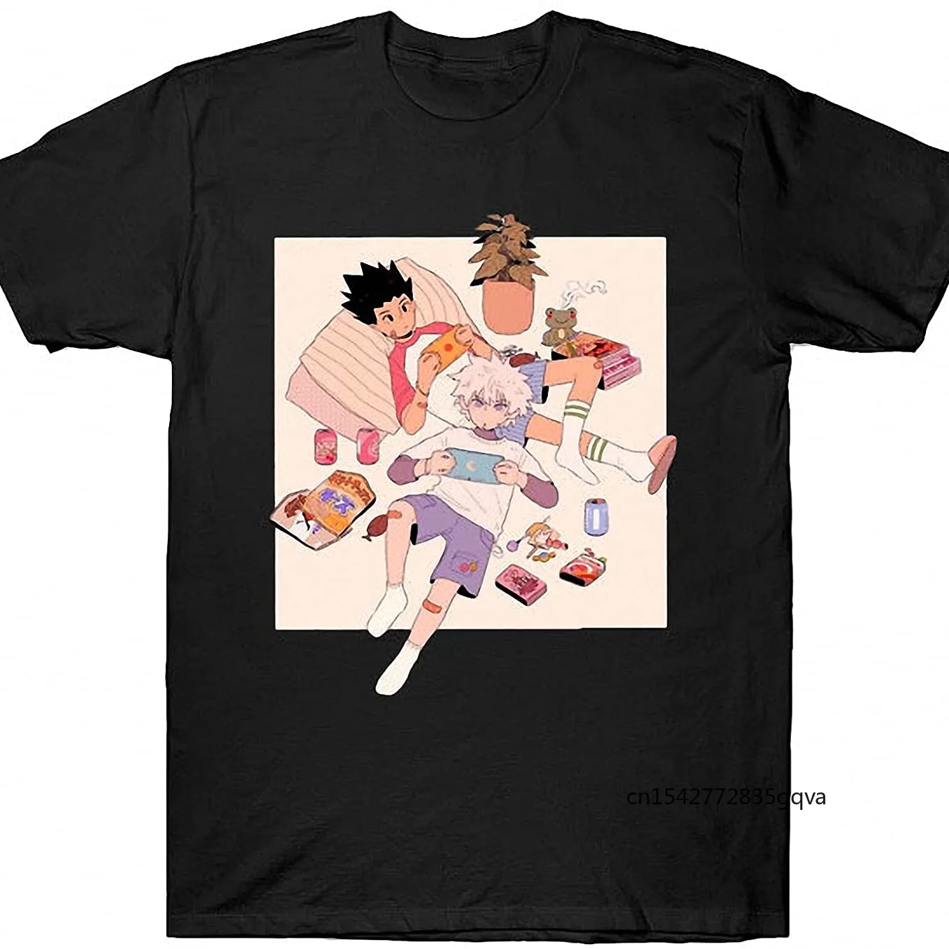

Casual Anime Series Printed T-shirt Summer Unisex Tops Short Sleeve Loose Round Neck Soft Top Customized Products