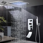 Дождевые смесители для душа Uythner для ванной комнаты, скрытая Хромированная Душевая система, кран для ванны, настенное крепление