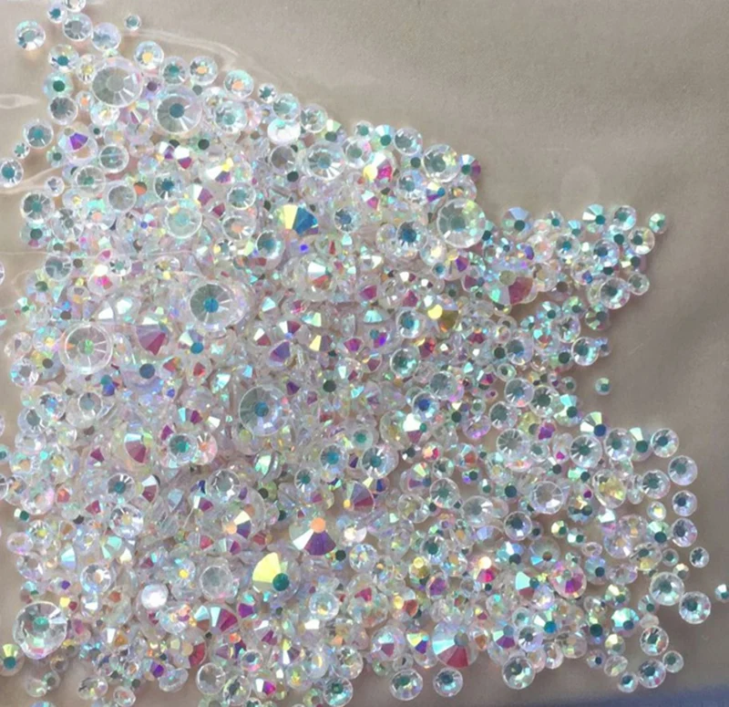SS3 SS30 Хрустальные Стразы AB без горячей фиксации цветные стразы блестящие для