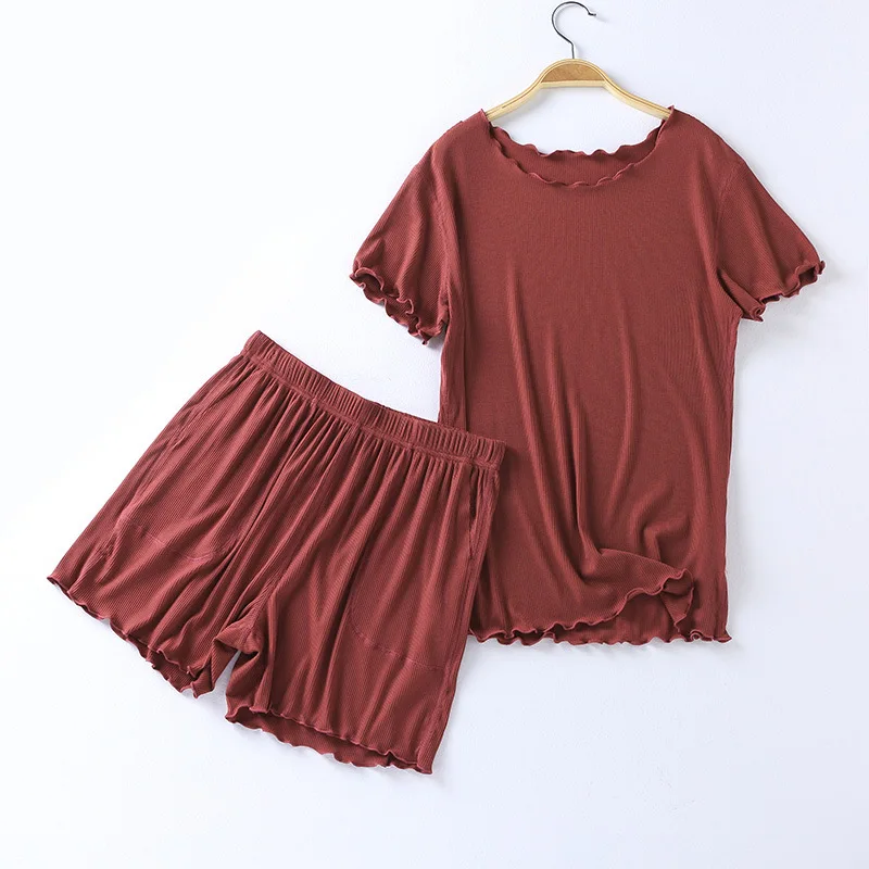 New Pyjama Pour Femme Short Sleeve Modal Sleepwear Set Large Size Pajamas Women Loungewear Home Clothes Korean Pijama Mujer 3XL