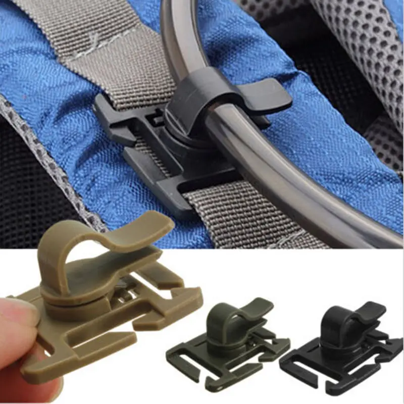 

Drinking Tube Clip Rotatable Molle Hydration Bladder Drinking Tube Trap Hose Webbing Clip Molle Fits 2 PCS