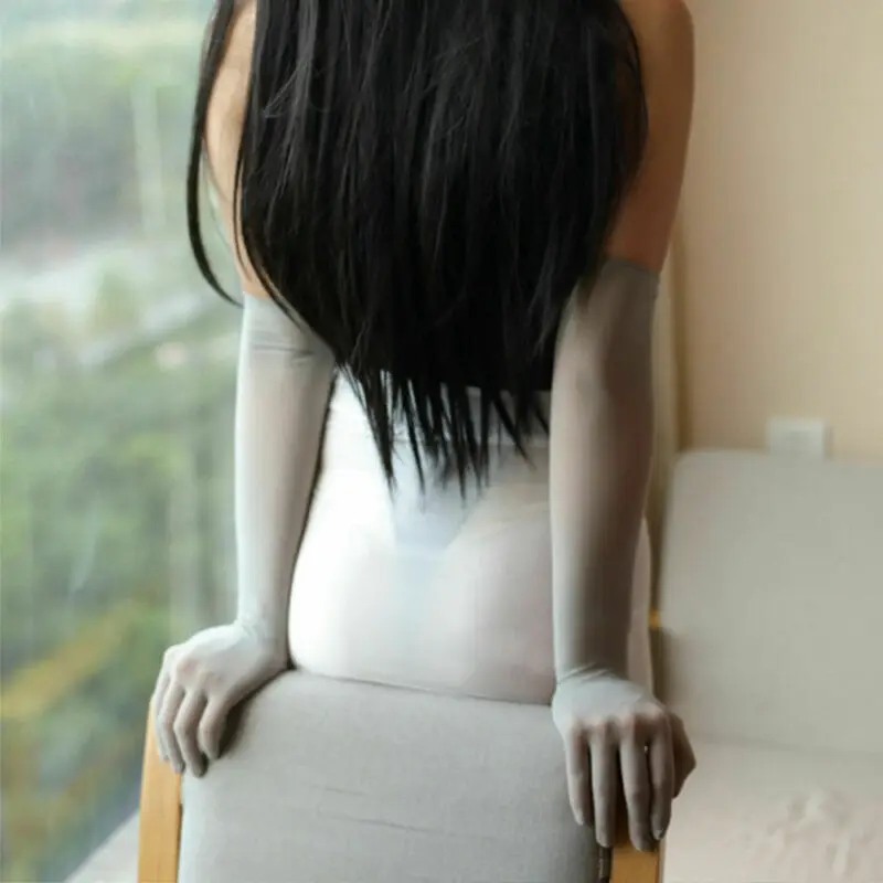 Длинные перчатки Гладкие Бесшовные черные белые бежевые серые доступные