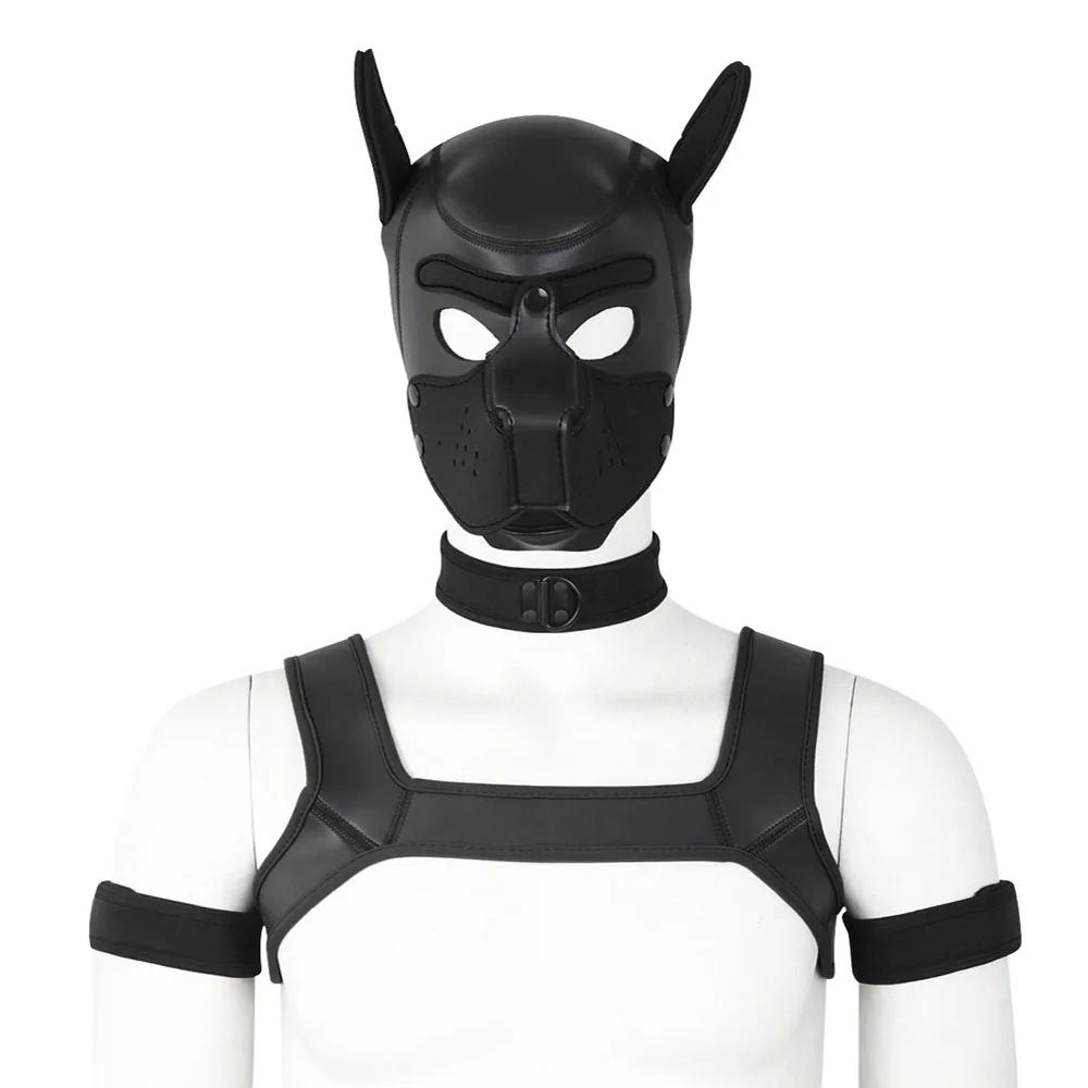 Мужская маска-повязка на шею нагрудный ремень повязка голову БДСМ набор для