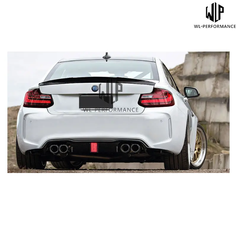 F87 M2 карбоновый Комплект кузова задний диффузор со светодиодным светильник для BMW