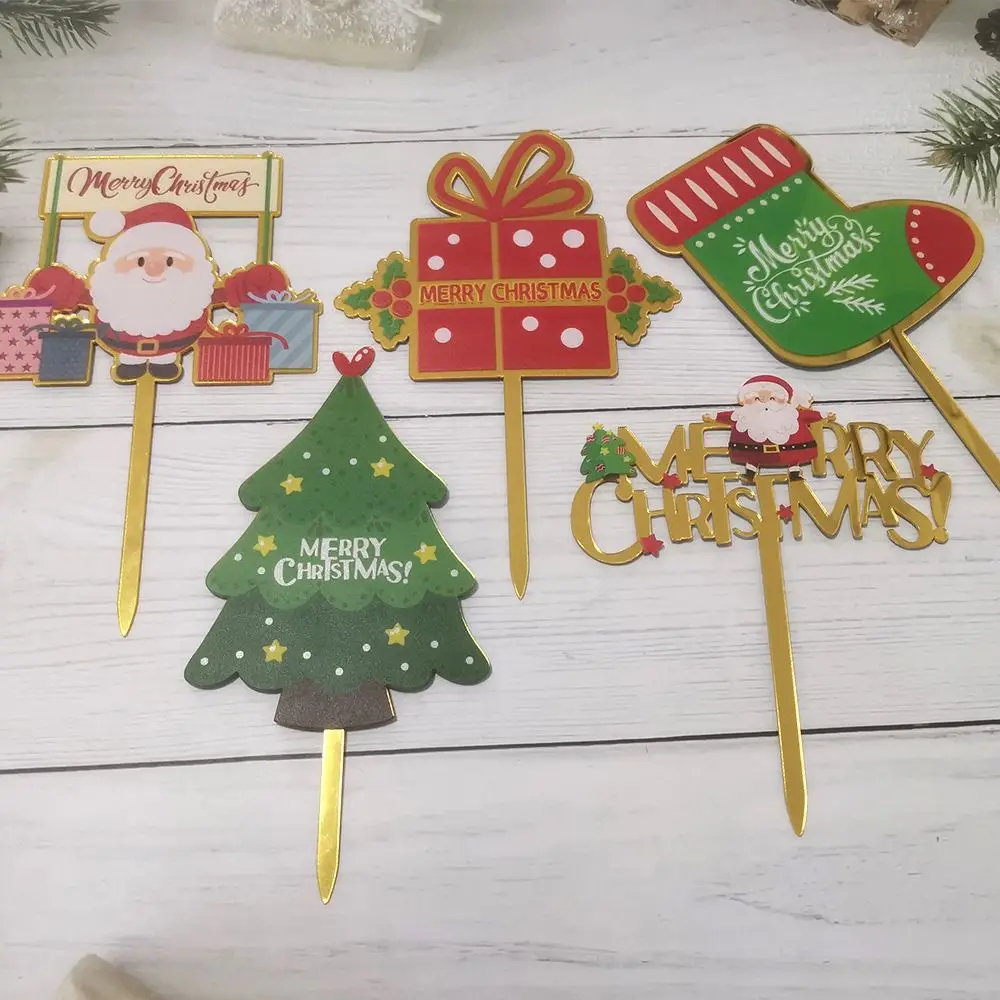 

DIY Наклейка с изображением десерта, флага, украшения для торта, брелок для торта, Рождественское украшение, рождественские украшения