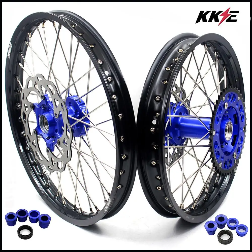 KKE 21& 18 полный Enduro колеса Набор для HUSQVARNA TE TC FE FC 125 250 300 350 450- диск синий