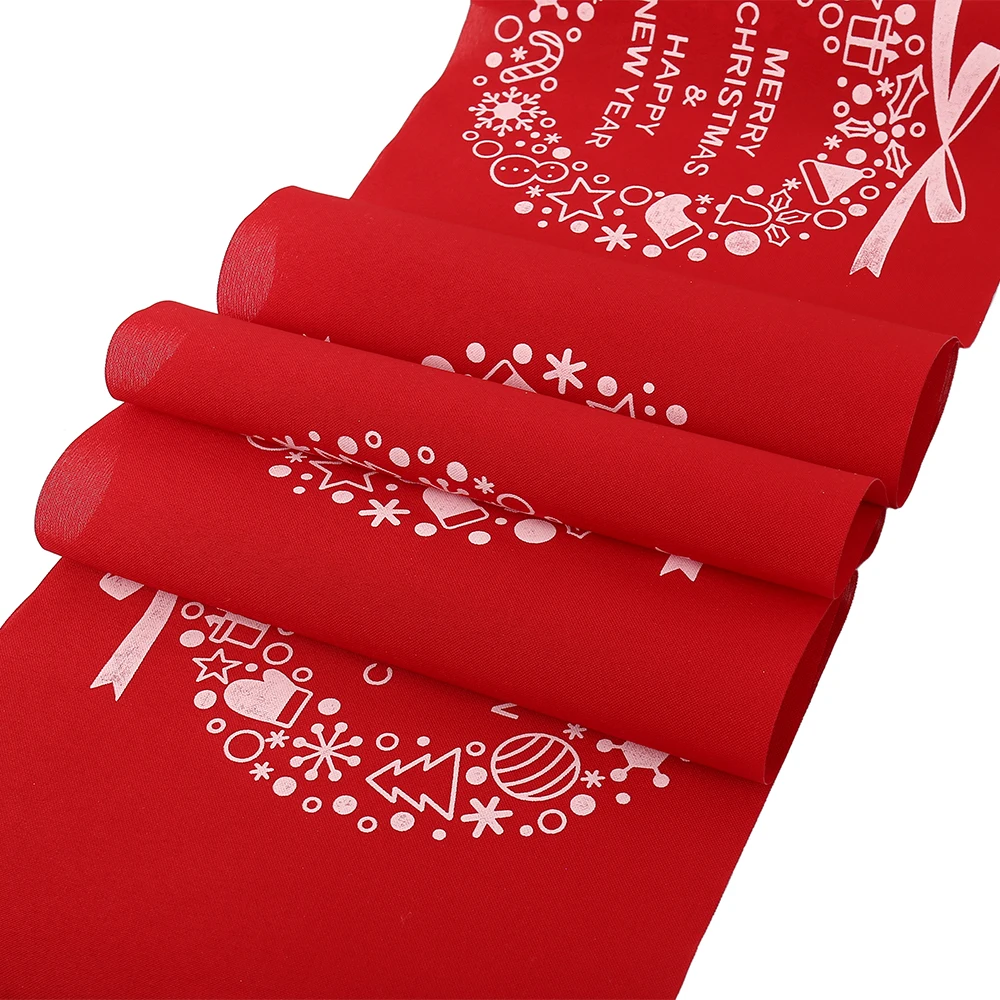 Рождественская скатерть для стола елка лось снежинка цветы настольное украшение