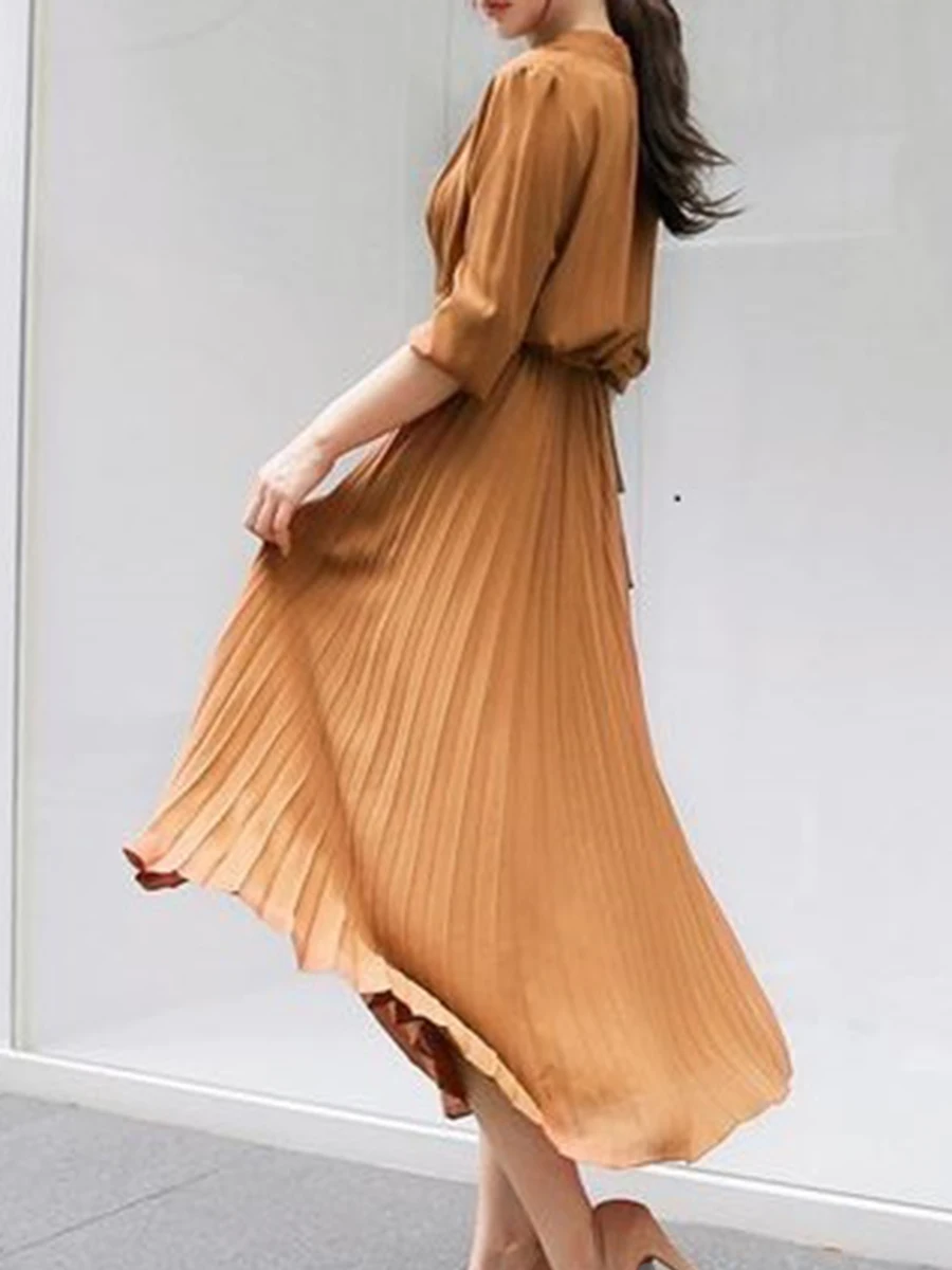 Летнее повседневное элегантное офисное женское корейское синее винтажное