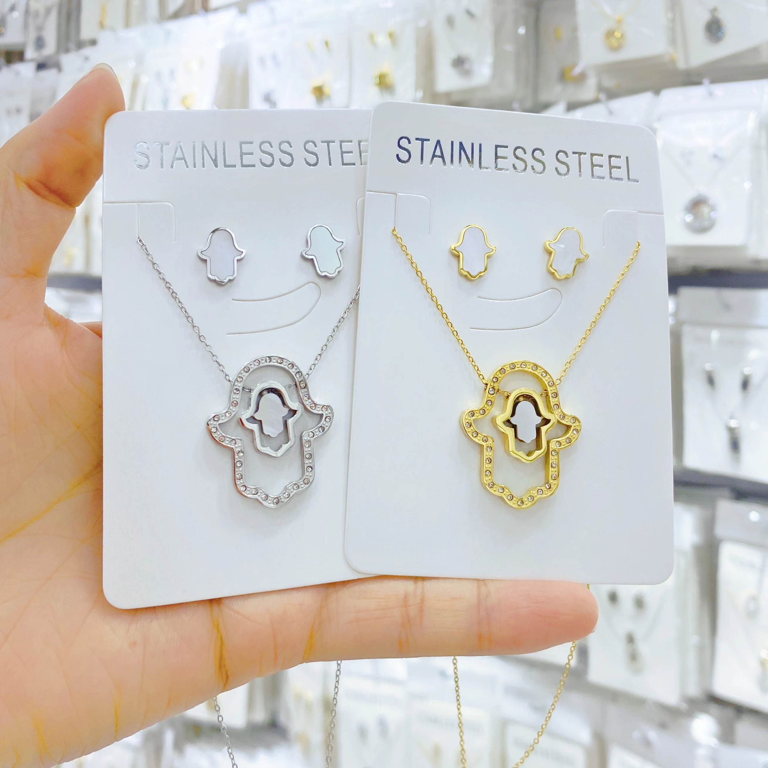 Женское ожерелье с цепочкой Хамса цепь из индейки изображением сглаза