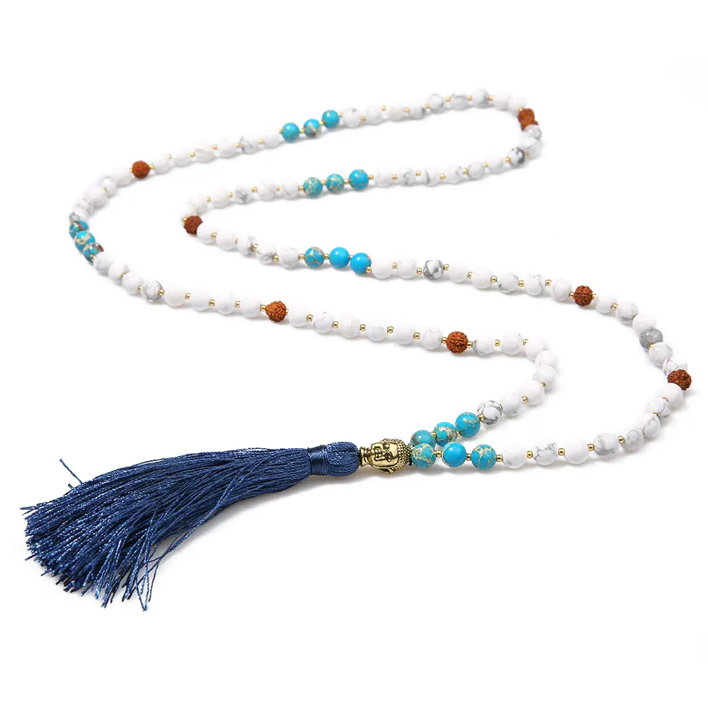 6 мм натуральный белый камень Императорский желтый ручная работа бисер кисточка