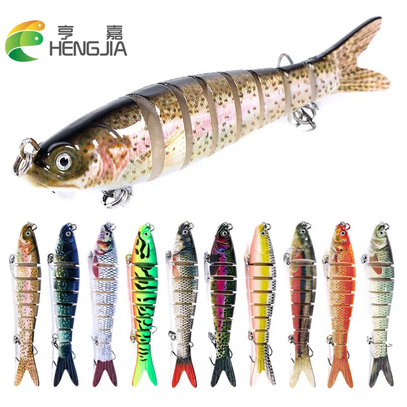 

HENGJIA 1pcs Jointed Minnow Fishing Lures Wobblers 11.4CM/10G Lifelike 8 Sections Swim Bait Isca Artificial Fishing Tackle