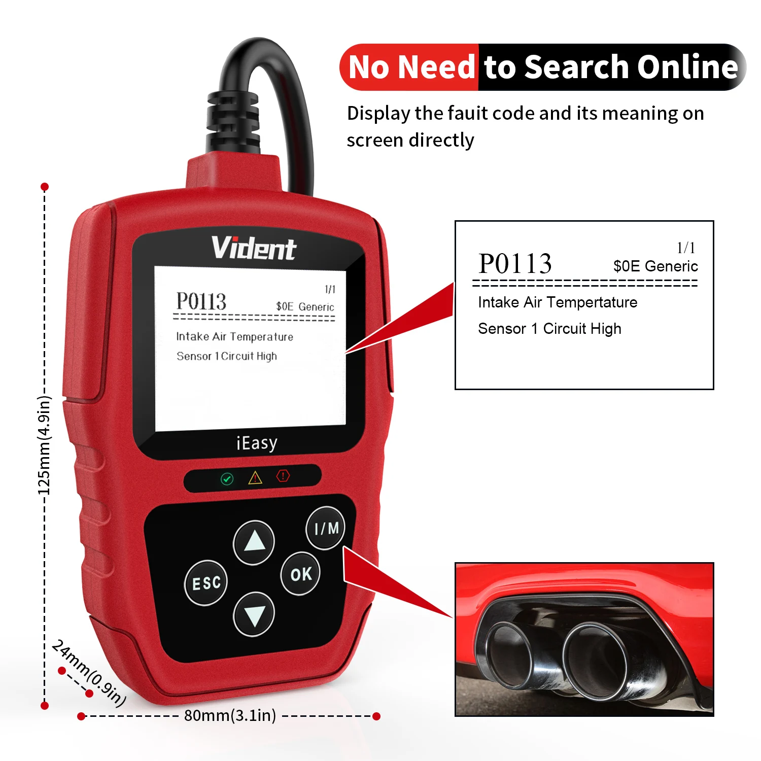 Автомобильный диагностический инструмент Vident iEasy300 сканер OBD2 универсальный