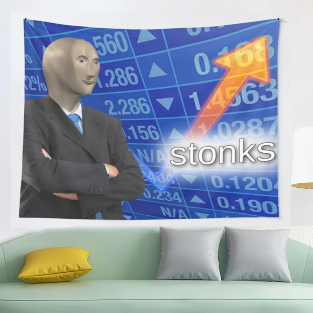 

Настенный Гобелен Stonks Meme, настенный гобелен, настенное покрытие, занавеска, полотенце, простыня, персонализированный комфортный гобелены