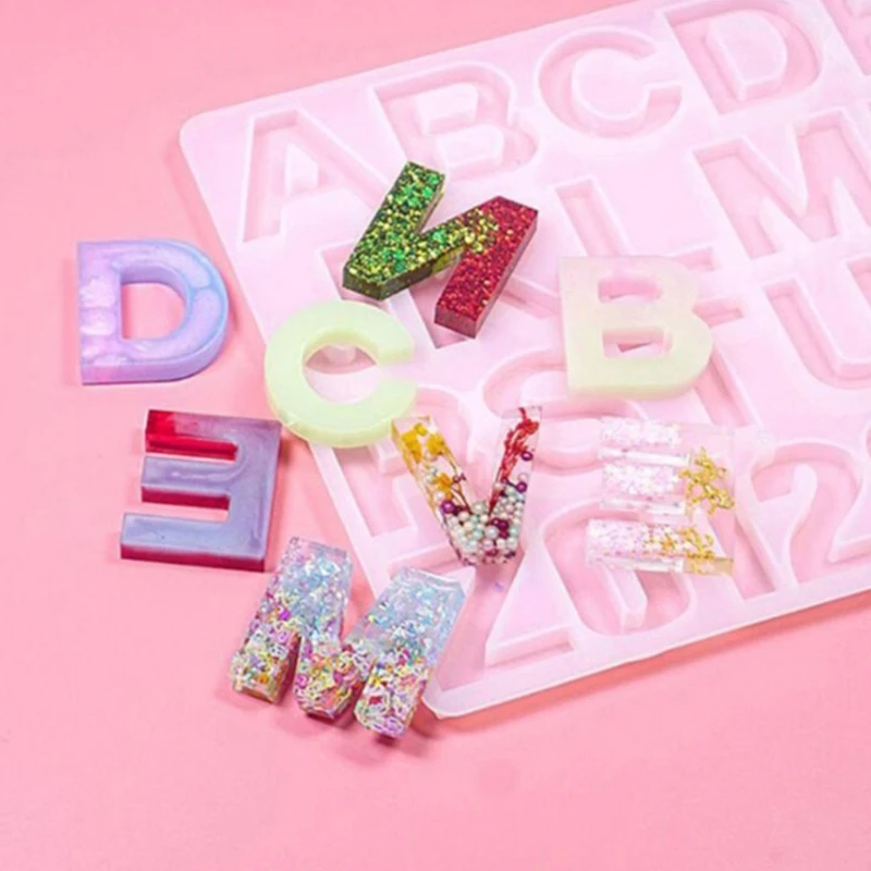 

Crystal Epoxy Resin Mold Alphabet Letter Number Pendant Casting Silicone Mould