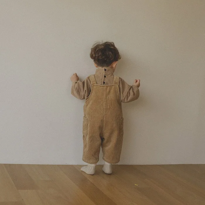 Осенний Детский комбинезон без рукавов модный вельветовый для мальчиков новинка