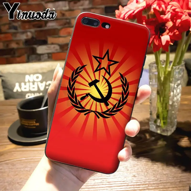 Yinuoda, раскрашенный чехол для телефона с флагом гранж СССР, для iPhone 7plus X XS MAX XR 6S 7 8 8Plus 5 5S 11 11pro max - Цвет: 15