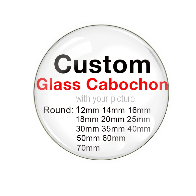 

Personalized Photo Custom Pictures DIY 12mm/14mm/16mm/18mm/20mm/25mm/70mm Glass Cabochons Demo Flat Back Making Findings