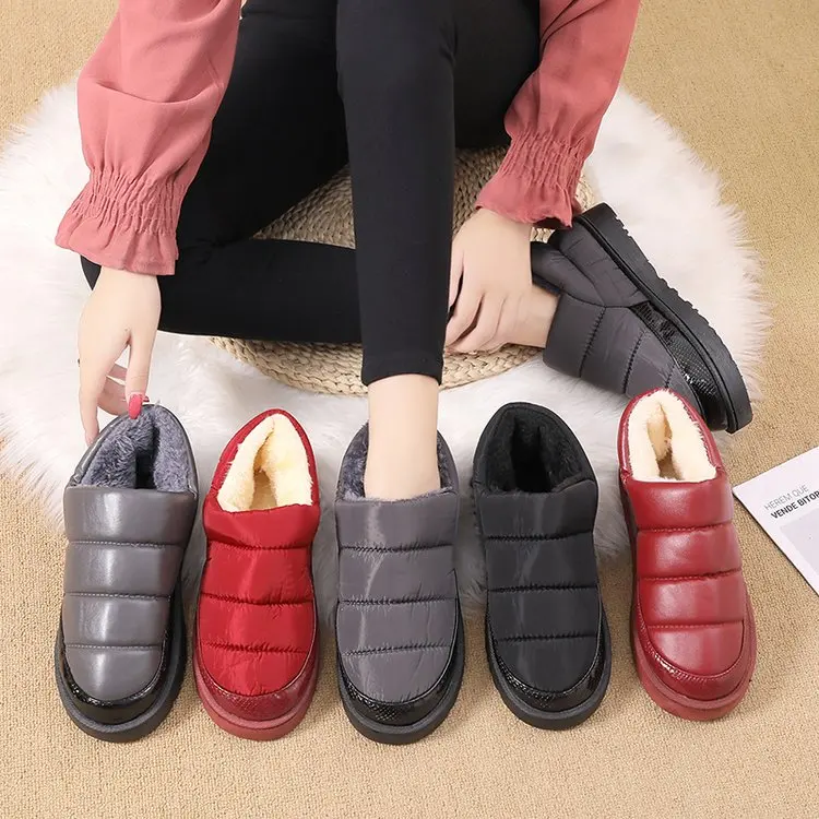 

Женские зимние ботинки для снежной погоды 2021, женские водонепроницаемые теплые ботильоны на плоской подошве с плюшевой подкладкой для женщ...