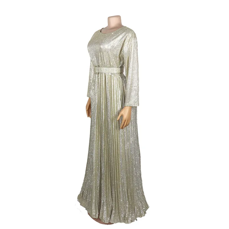 Robe De Soiree, вечернее платье с блестками, Волшебная нить, горячее тиснение, о-образный вырез, плиссированные вечерние платья, торжественное платье для женщин, элегантное