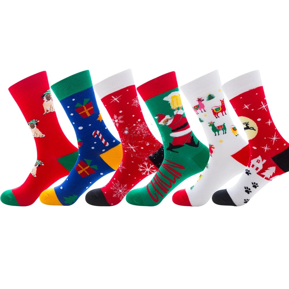 

2021 Chirstmas Men Sock Moster Astronaut Pattern Hip Hop Cool Socks for Men Winter Thick Long Skate Funny Socks Colorful