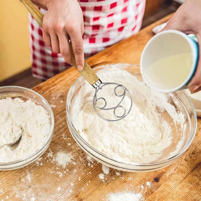 

3 Pcs Stainless Steel Danish Dough Mixing Bread Mixer with Dough Scraper & 1 Set Stainless Steel Cookie Sheet Tray Pan