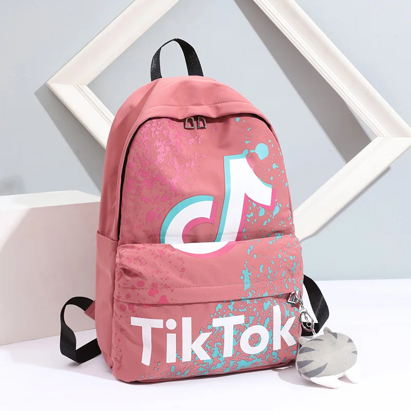 

Tik Tok Backpack Male and Female Student Backpack School Bag Large Capacity Couple Outdoor Computer Bag TikTok App Logo Gifts