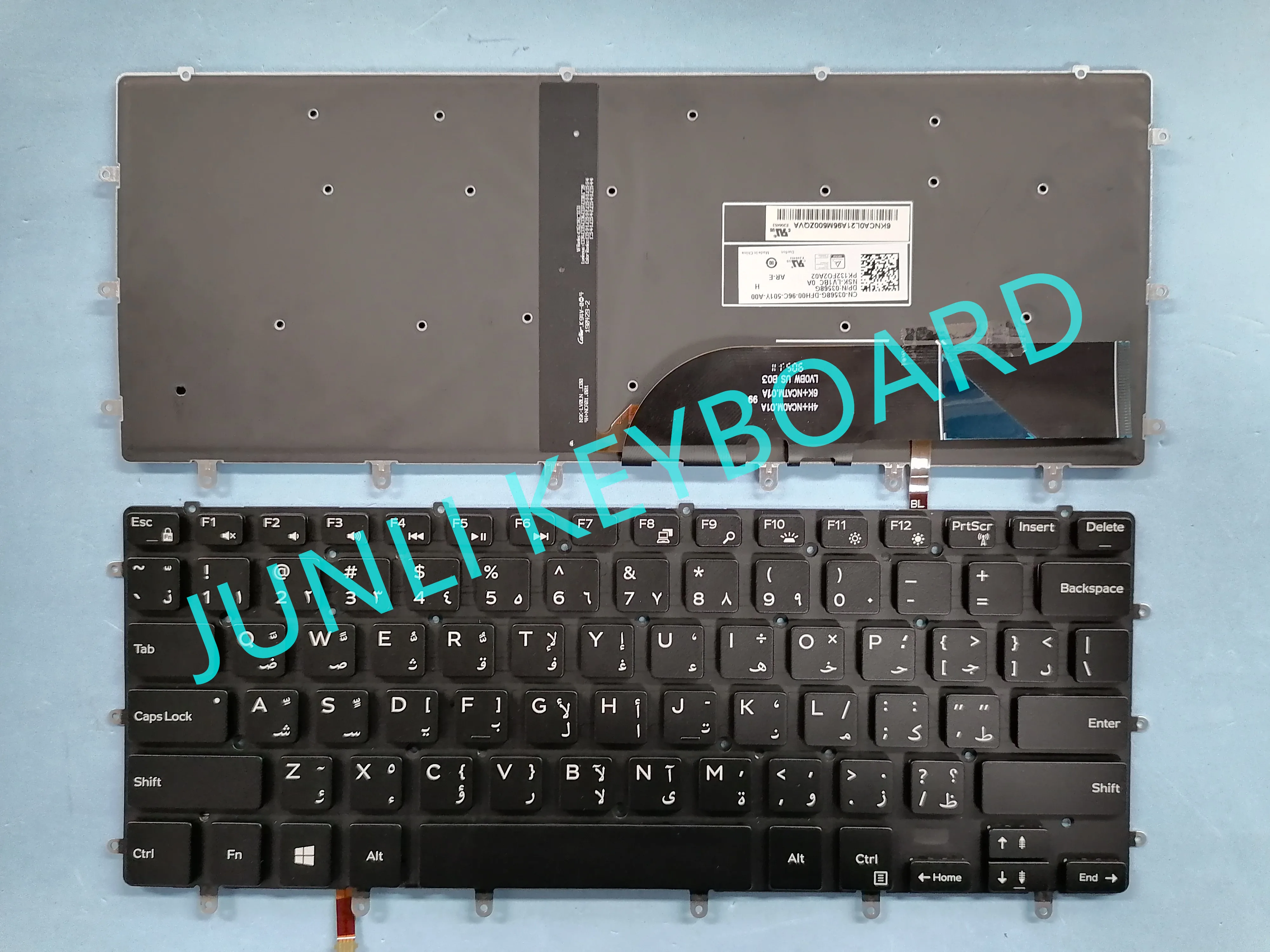 JUNLI клавиатура для Dell XPS 15 9550 9560 9570 03568 G PK132FO2A02 Арабская черная прямоугольная ввод