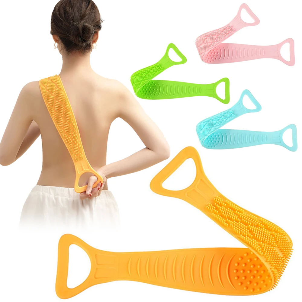 Мягкий силиконовый гель скраб щетка для ванны полоска массажа спины трет лента