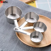 measuring cup kichen accessories measuring tools baking tools with scale 4pcsset for flour food coffee cooking stainless steel