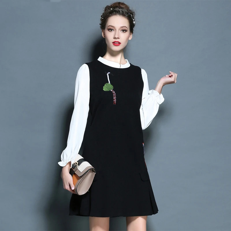 Новинка 2020 весеннее женское платье Повседневное с вышивкой женские мини платья