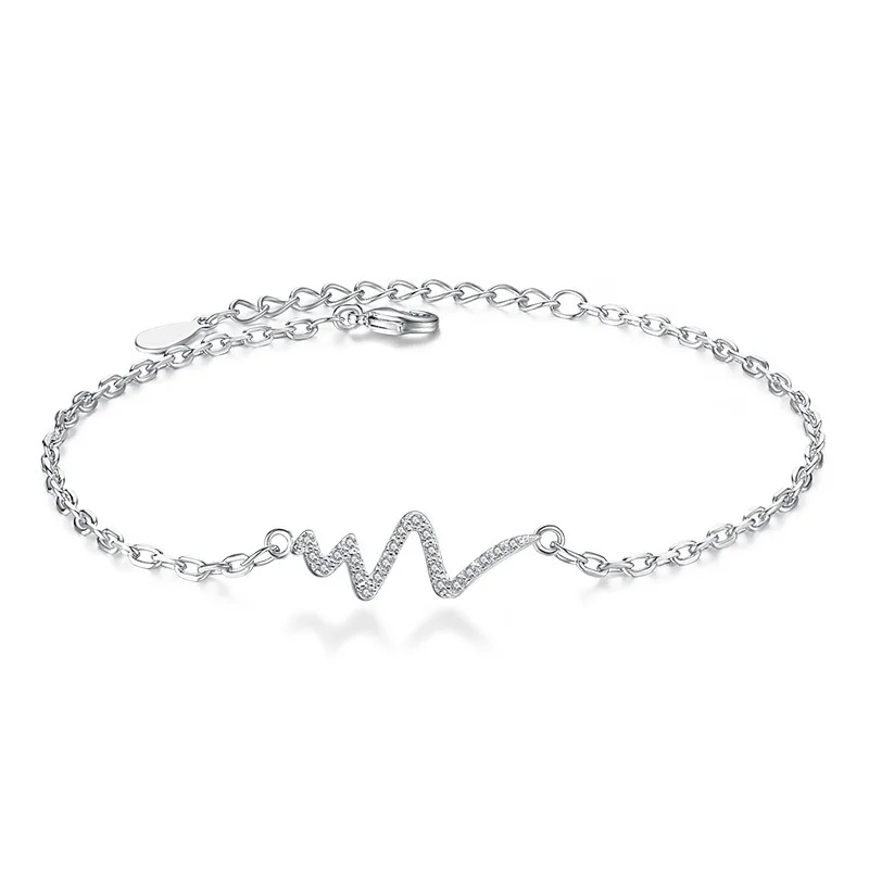 Женский браслет из серебра 925 пробы с австрийскими кристаллами|Гибкие и жесткие