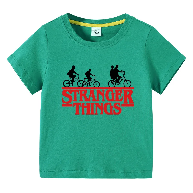 

Stranger Things Children's Summer Boys and Girls Short-sleeved T-shirt Cartoon Bottomshirt Baby Half-sleeve T-shirt Top Trend