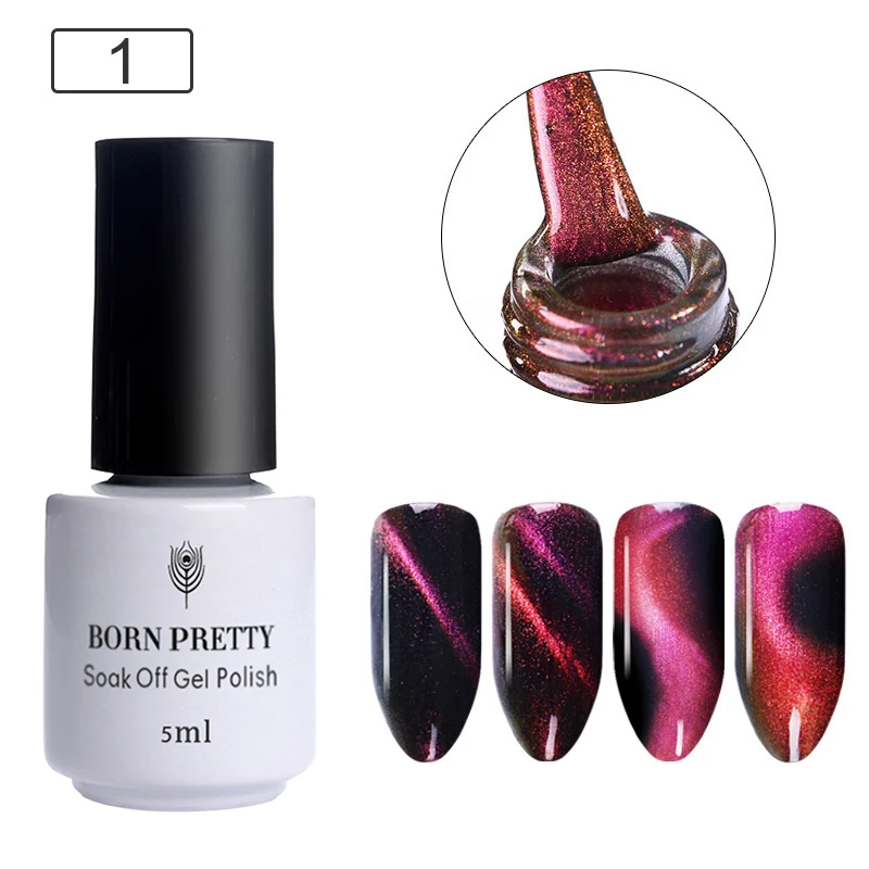 5ML 1 Родился Довольно Гламурная кошка глаз УФ Гель-лак 6 мл Магнитная Shimmer замочить от УФ-светодиодный Гель-лак для ногтей маникюрный лак DIY - Цвет: 5ML 1
