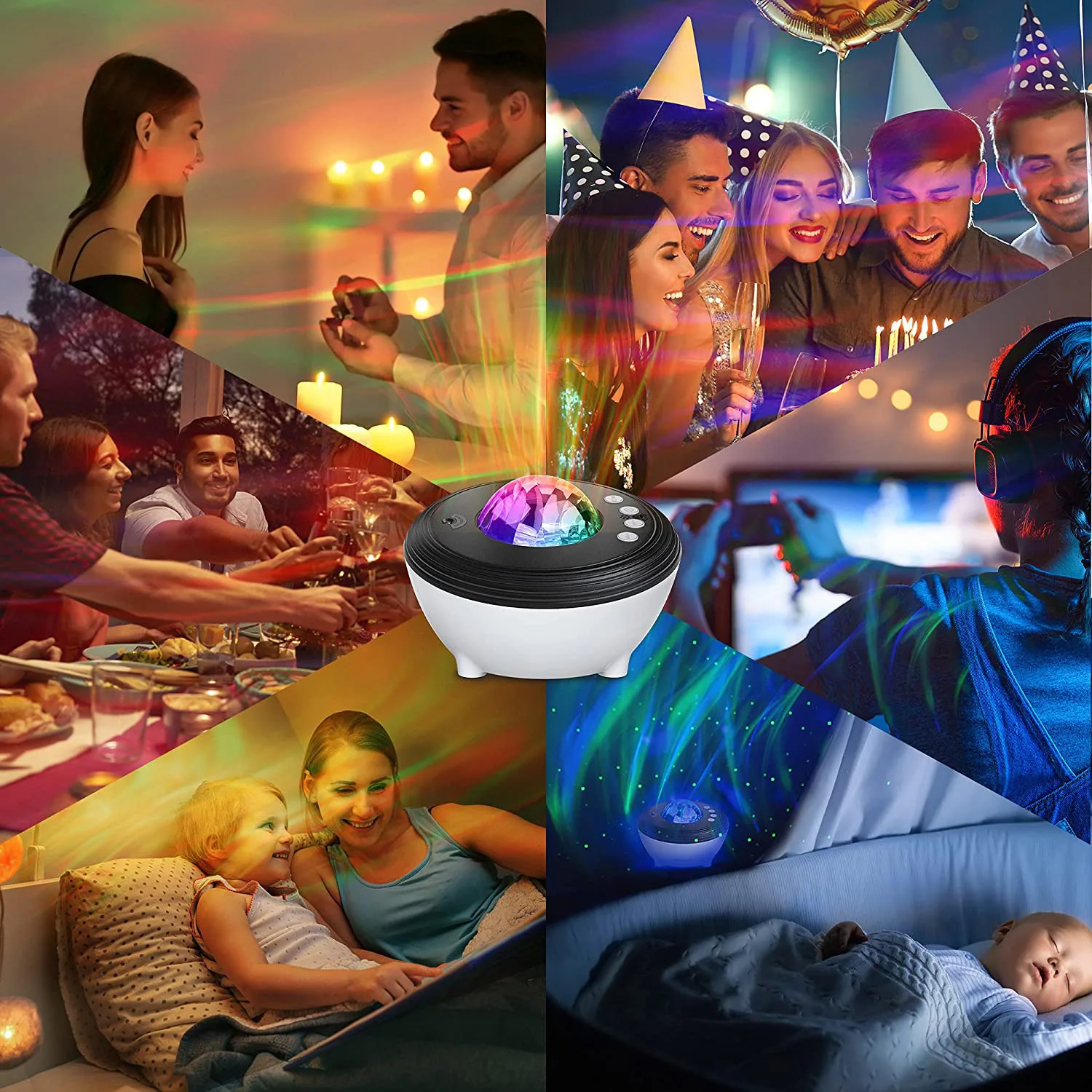 

Starry Projector LED Night Light Remote Galaxy Northern Lights Projector APP Control With White Noise Bluetooth Speaker For Room