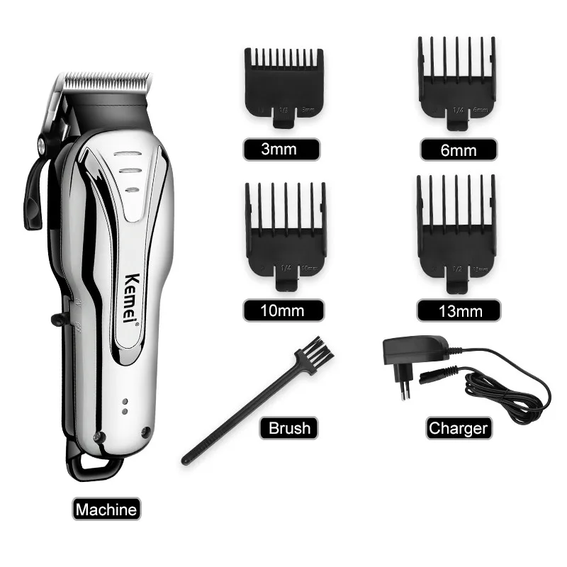 Профессиональная машинка для стрижки волос с турбонаддувом KEMEI перезаряжаемая