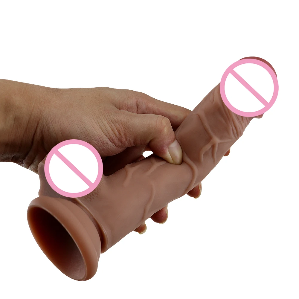 Силиконовый реалистичный фаллоимитатор с присоской хорошего качества