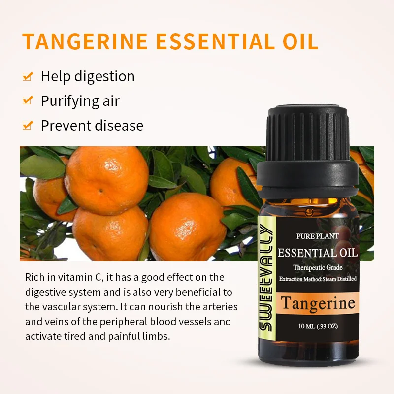 Эфирные масла Tangerine Sweetvally для улучшения сна с органическими эфирными маслами