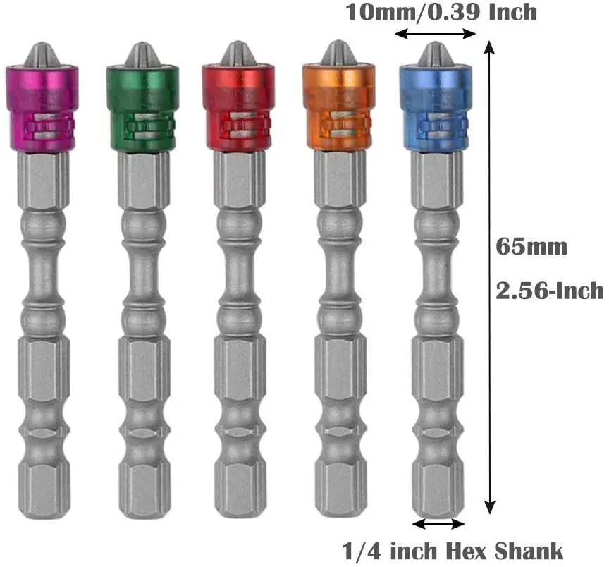 

10 шт. набор магнитных крестовых отверток PH2 1/4 дюйма шестигранный хвостовик крестовые отвертки электрические отвертки 65 мм двухсторонние