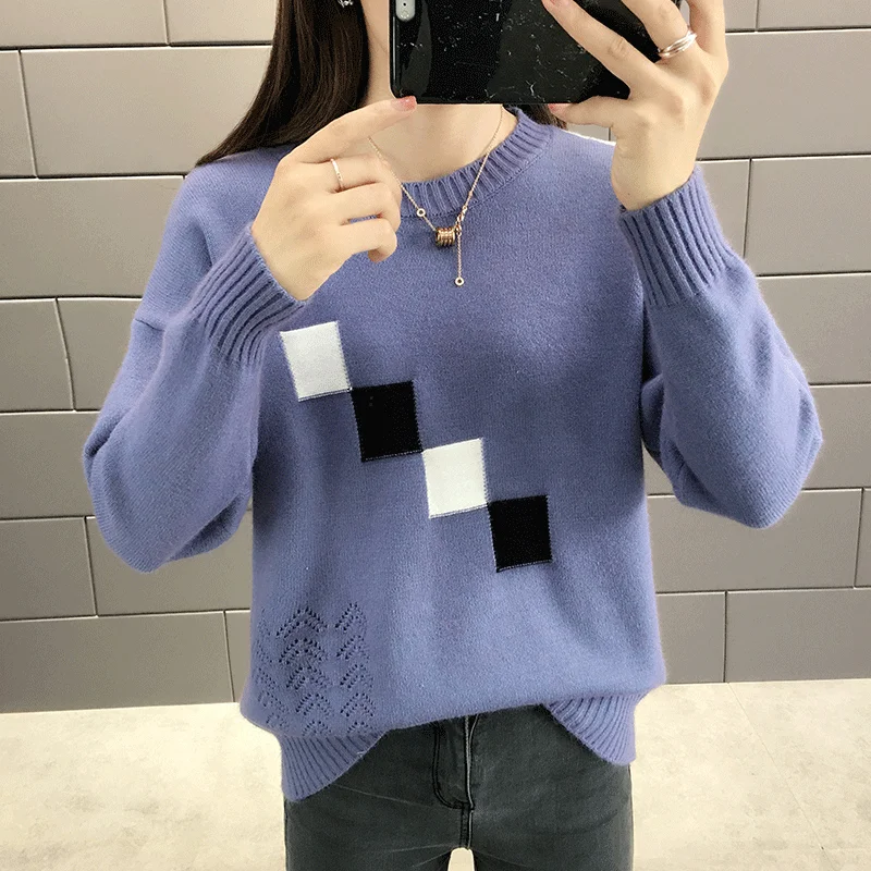 Autumn dress 2019 new Cec sweater is lazy and loose-bottomed. Winter long- j0400-12038 [No. 1 in the 9th row of lobby] | Женская одежда